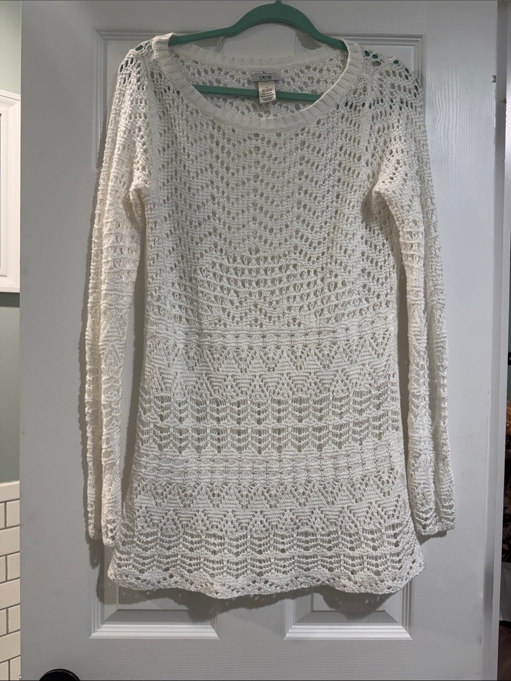 Cache Ivory Crochet Openwork Long-Sleeve Tunic - Picture 3 of 9